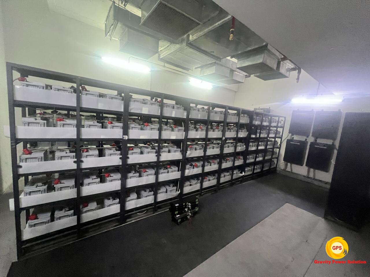 Large battery bank for UPS system