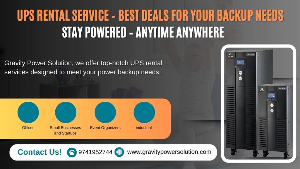 Home 1 UPS on rent in Bangalore providing online and industrial UPS rental services with battery backup by Gravity Power Solution