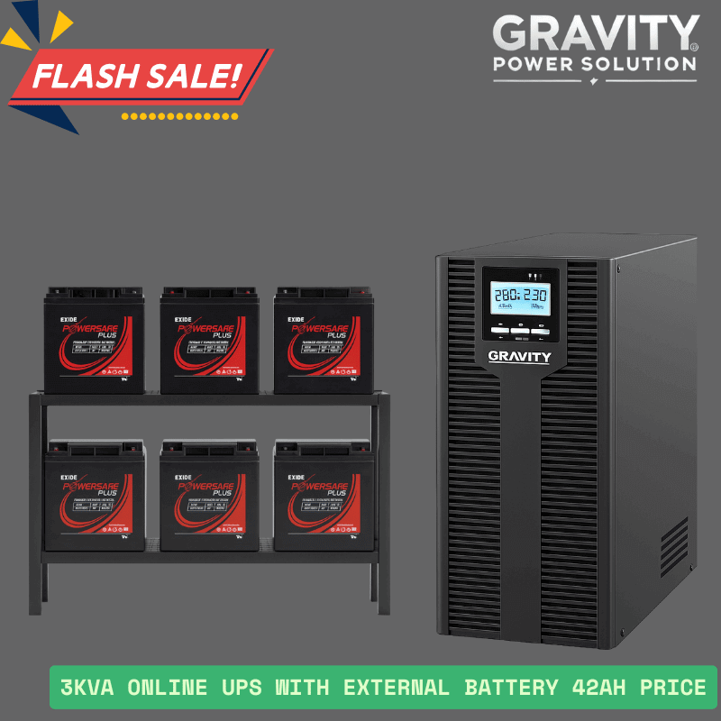 3kVA Online UPS with 42Ah External Battery