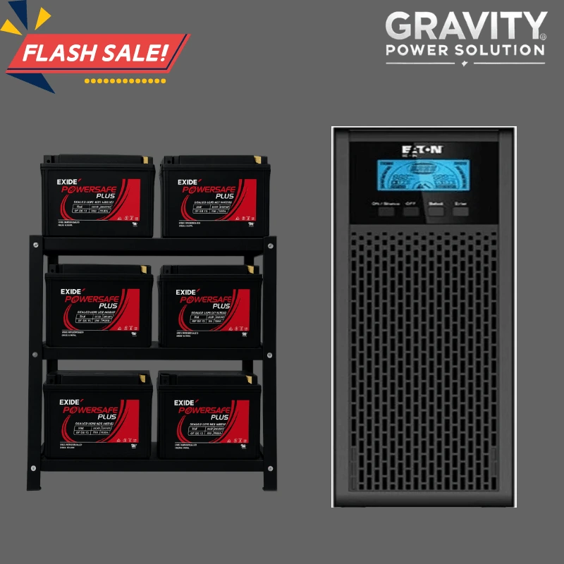 Eaton 6kVA online UPS with 65Ah battery bank industrial power backup system for server rooms, data centers and IT infrastructure
